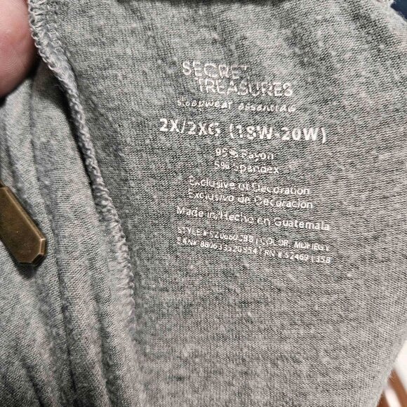 Secret Treasures - Women’s Gray Lounge Shorts with Lace Trim - Picture 2 of 3